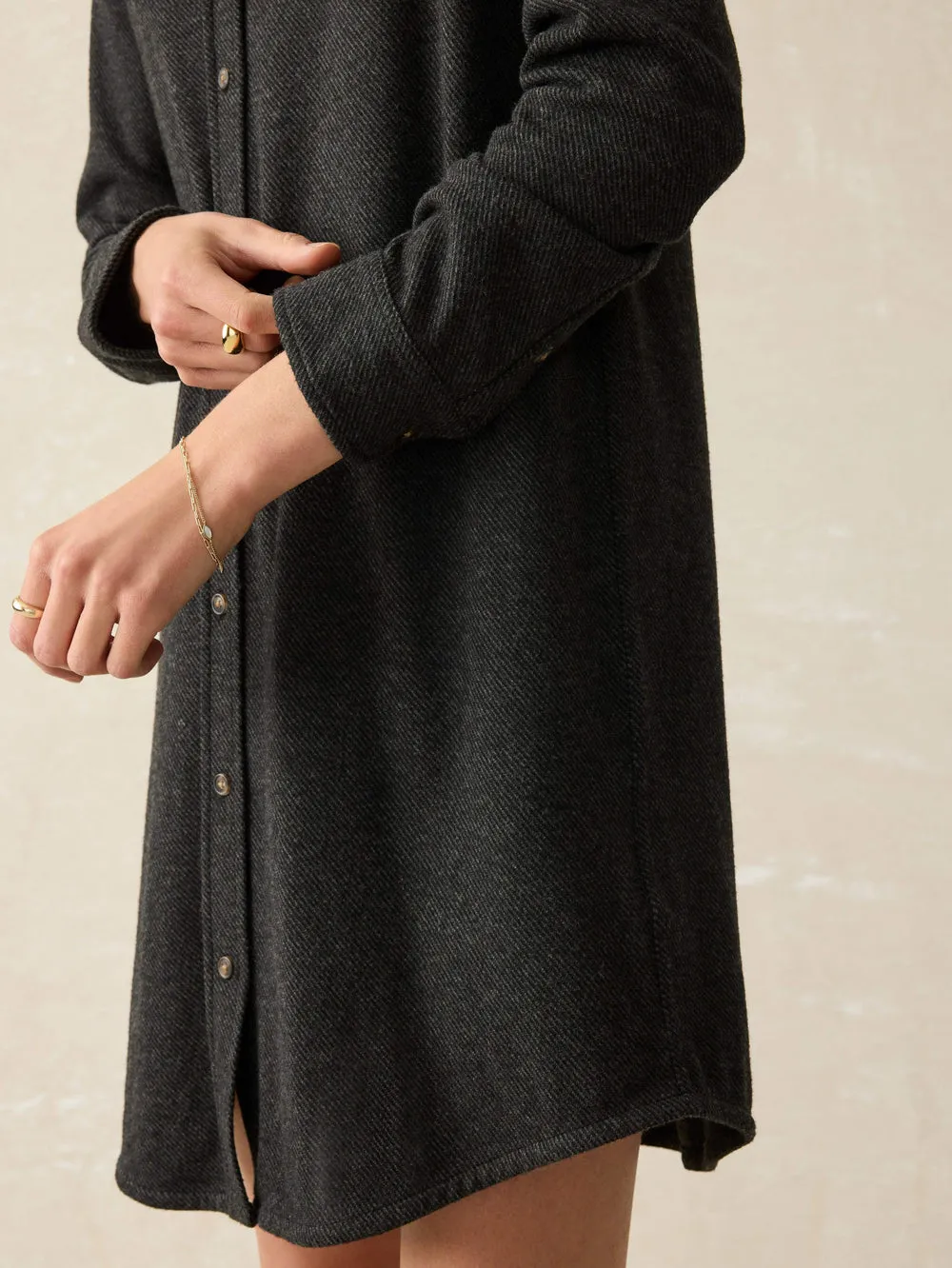 LEGEND SWEATER DRESS - HEATHERED BLACK TWILL