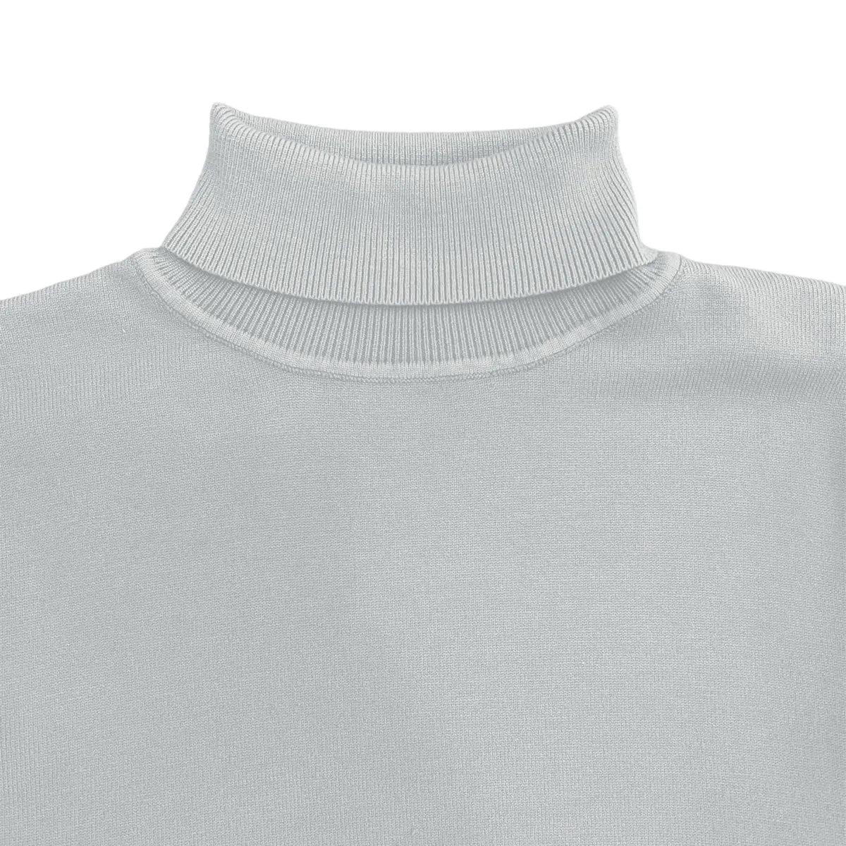 Light Grey Mens Long Sleeve Knit Turtleneck Sweater