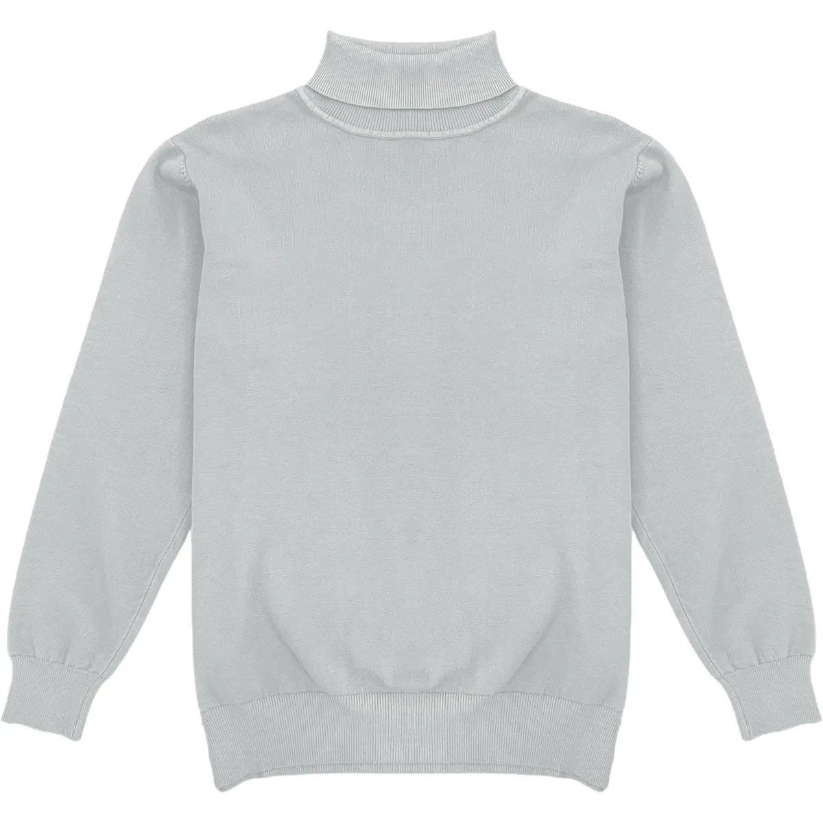 Light Grey Mens Long Sleeve Knit Turtleneck Sweater