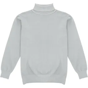 Light Grey Mens Long Sleeve Knit Turtleneck Sweater