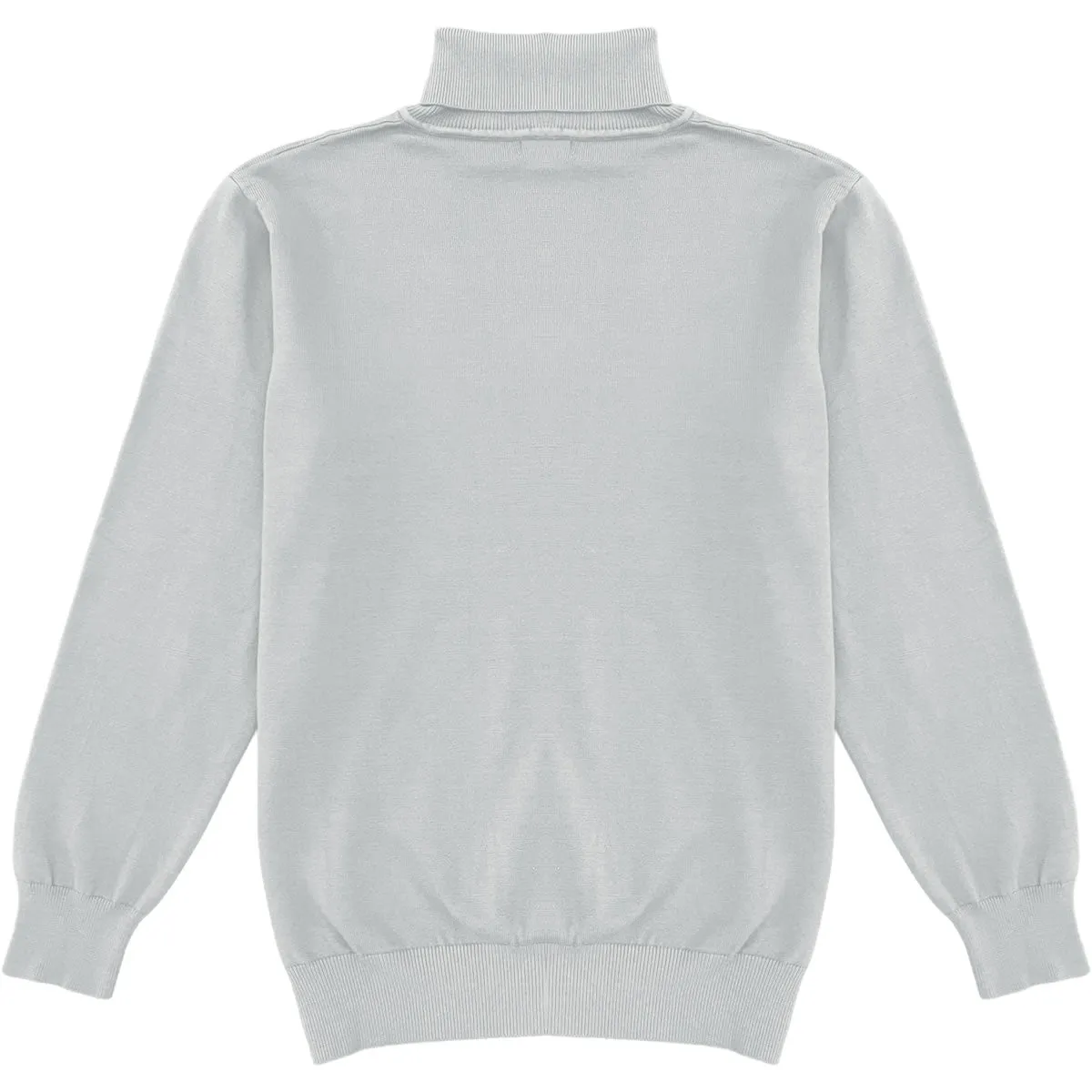 Light Grey Mens Long Sleeve Knit Turtleneck Sweater