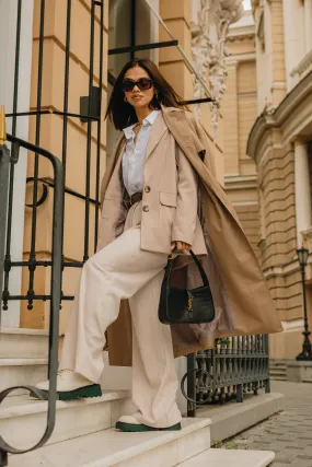 Look from Fashion Lady Clothes Trench Jacket Shirt Pants Style Outfit