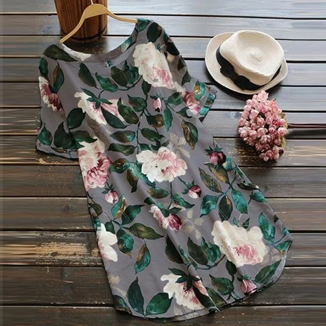 Loose Floral T-Shirt Dress