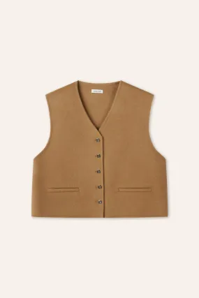 LULU cashmere-blended gilet (Camel)