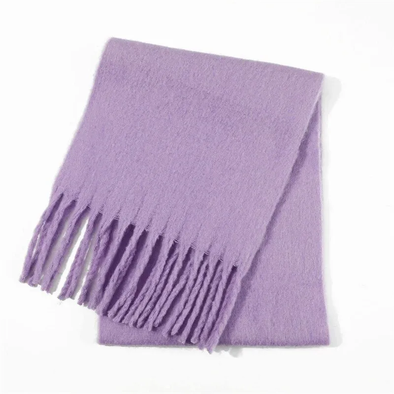 Luxury Cashmere Bright Solid Colors Women Scarf Winter Shawl and Wrap