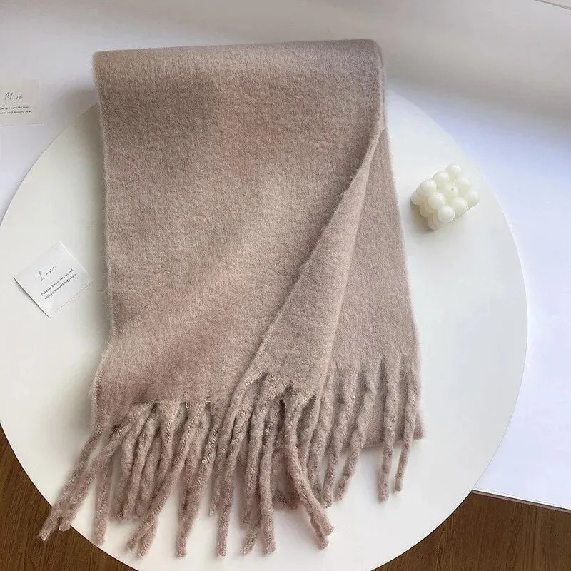 Luxury Cashmere Bright Solid Colors Women Scarf Winter Shawl and Wrap