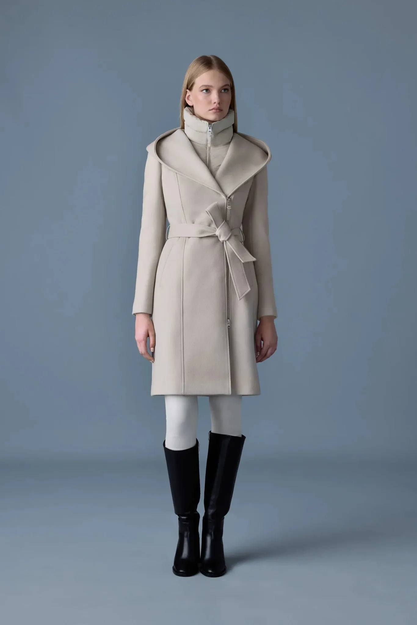 MACKAGE SHIA-SLB - 2-in-1 Double-Face Wool Coat With Removable Bib