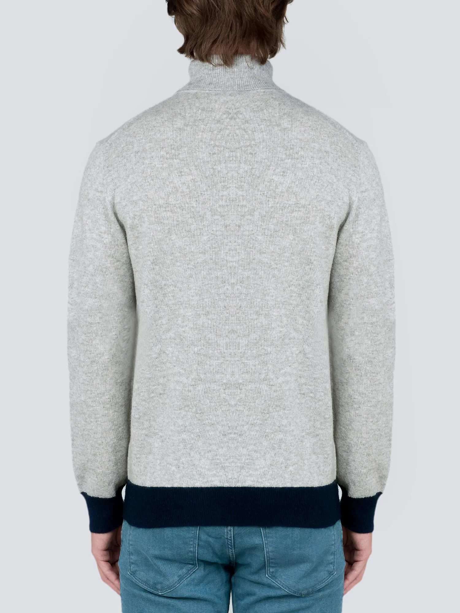 Men Turtleneck Sweater_CB_Light Grey/Navy