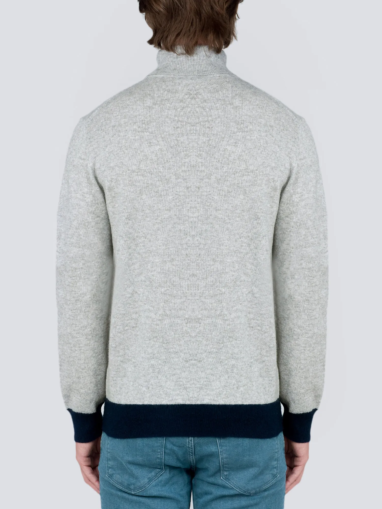 Men Turtleneck Sweater_CB_Light Grey/Navy