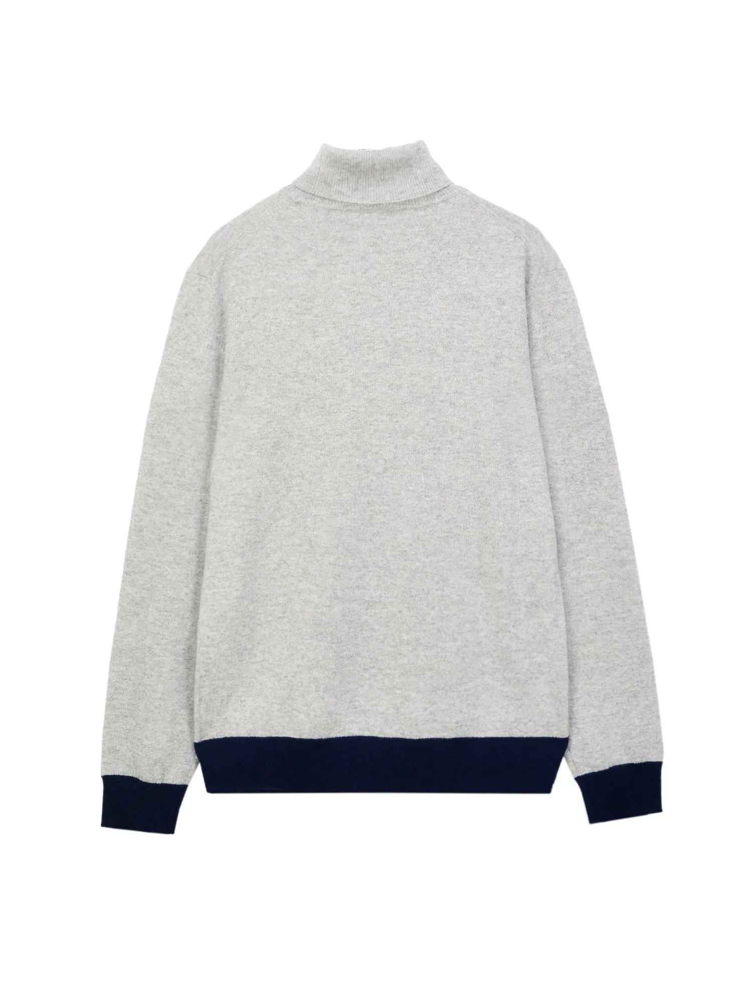 Men Turtleneck Sweater_CB_Light Grey/Navy