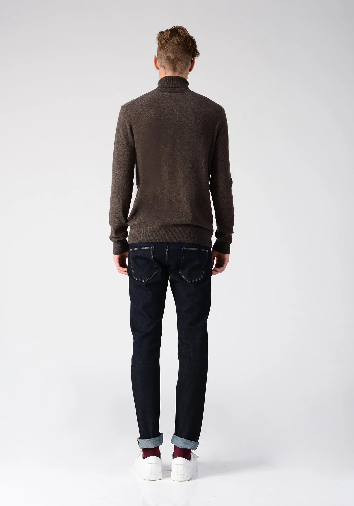 Men Turtleneck Sweater_Cocoa Brown