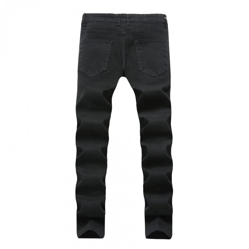 Men's Elastic Slim Fit Nostalgic Jeans 82587579L