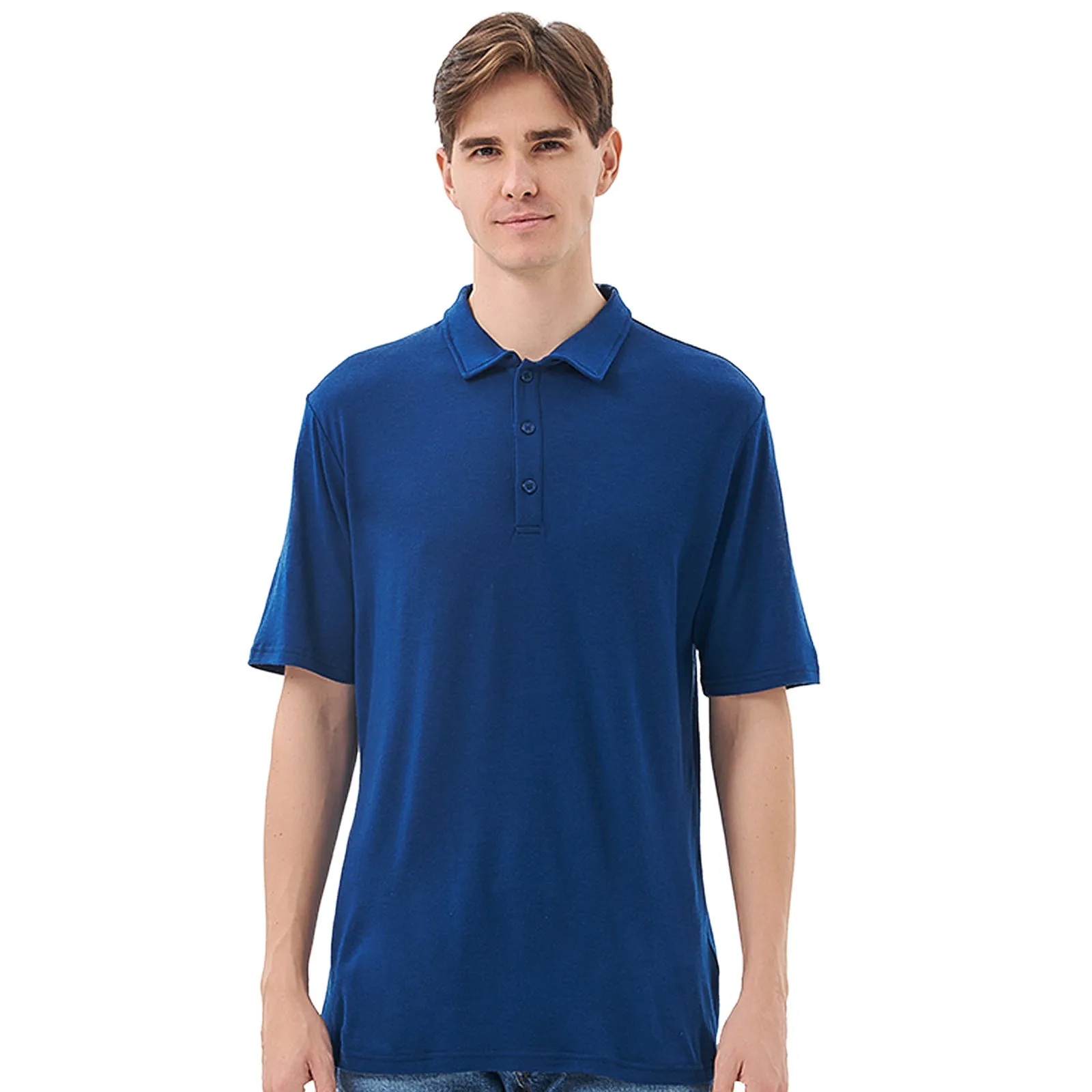 Men's Merino 170g Short Sleeve Polo Deep Royal