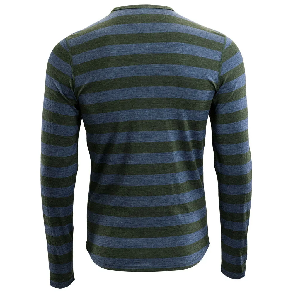 Mens Merino 180 Long Sleeve Crew (Forest/Denim)