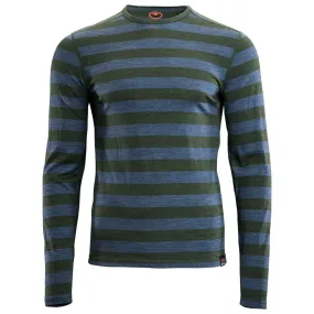 Mens Merino 180 Long Sleeve Crew (Forest/Denim)