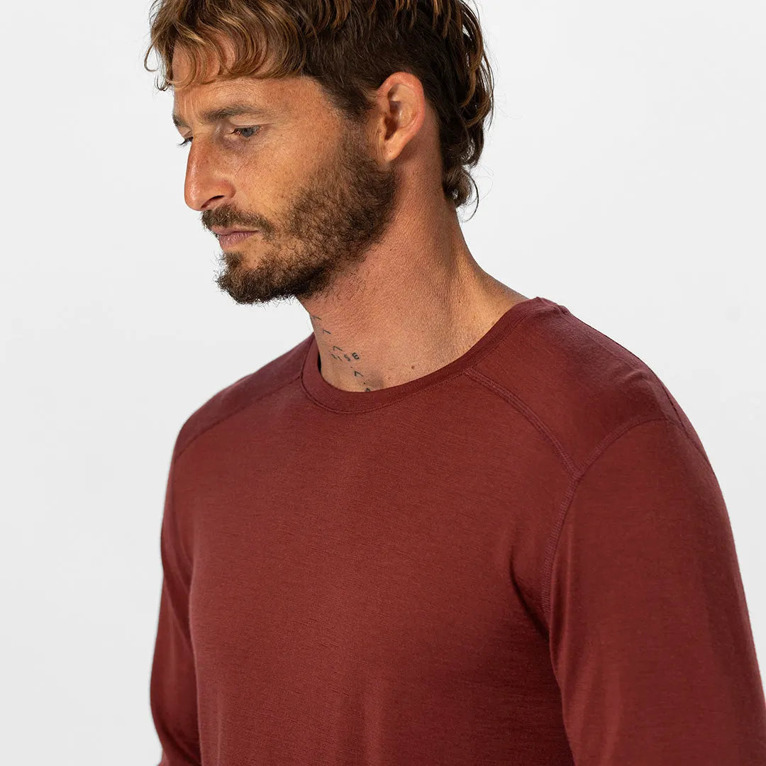 Mens Merino LS Base Layer Russet