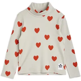 Mini Rodini Hearts Aop Turtleneck Blouse Grey