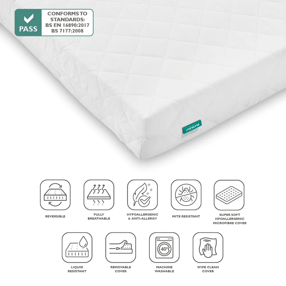 MiniUno Hypoallergenic Fibre Mattress - Cot Bed