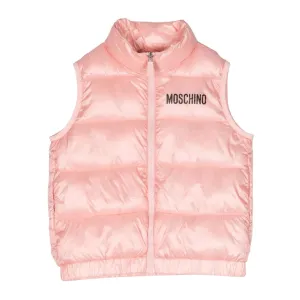 Moschino Kids Teddy Bear Logo Pink Gilet