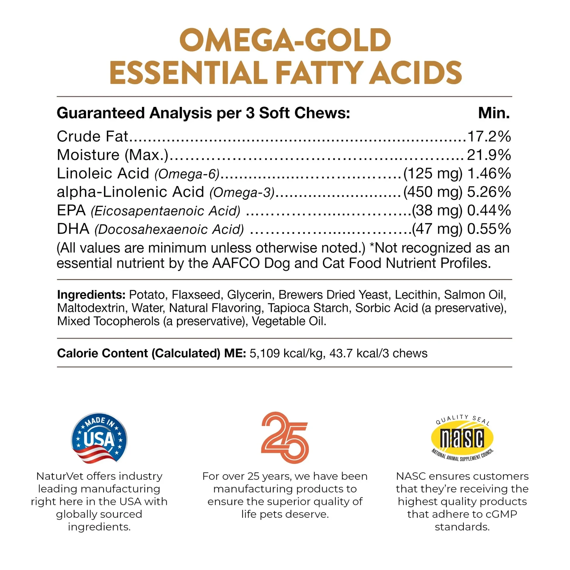 NaturVet Omega-Gold Essential Fatty Acids   Salmon Oil Soft Chews