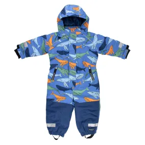 Nautic Whale Print Winter Overall