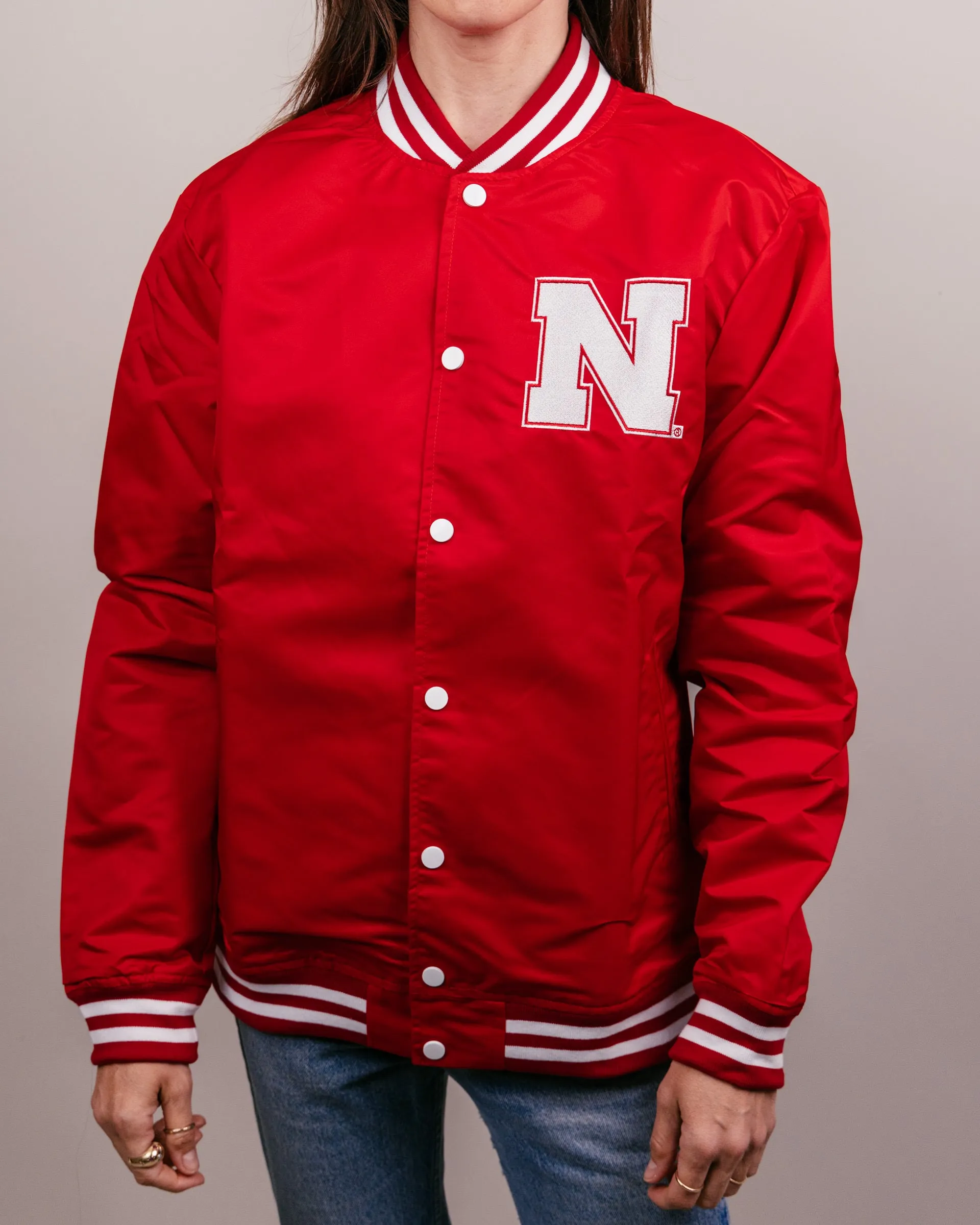 Nebraska Huskers Red Varsity Jacket