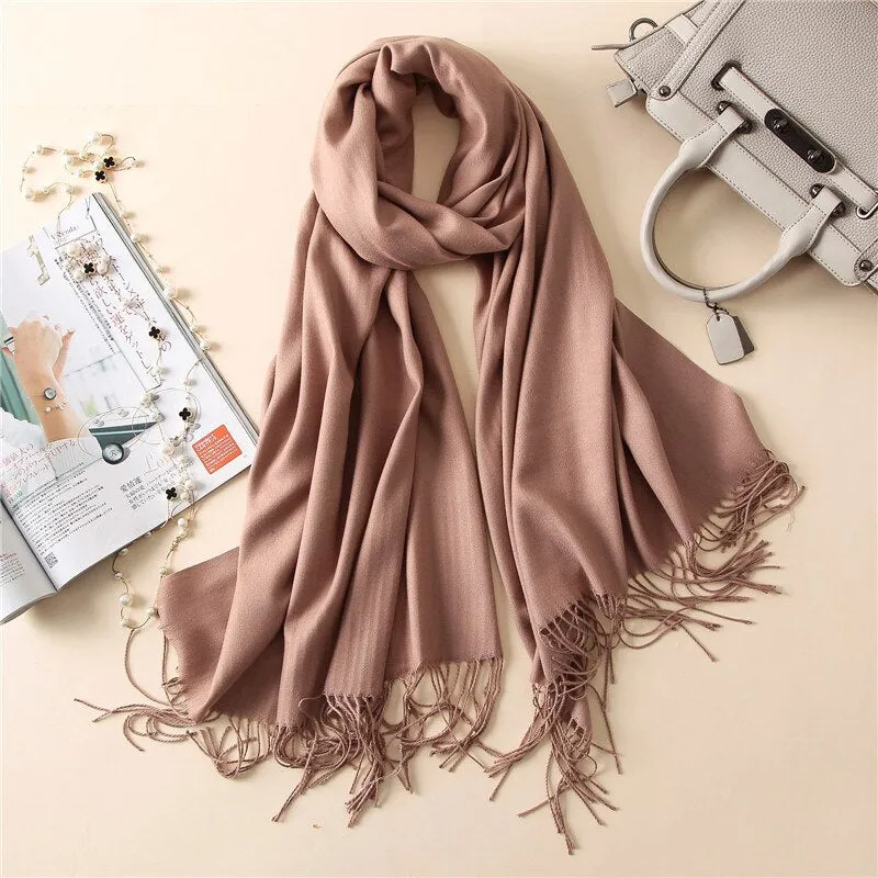 New 2021 Cashmere Scarf Winter Women Pashmina Shawls Warm Blanket Wraps Female Foulard Bandana Brand Thick Print Scarves