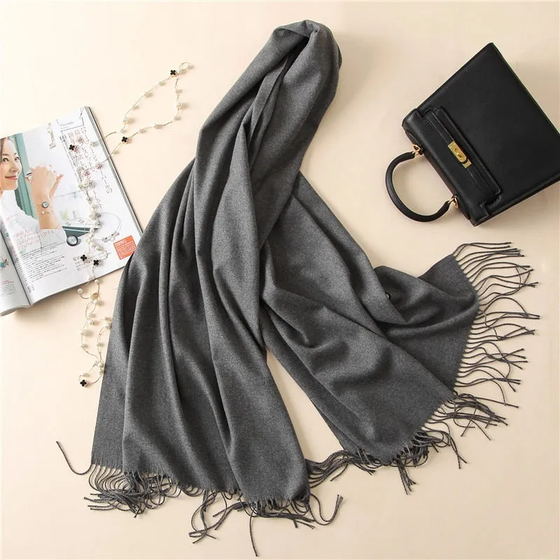 New 2021 Cashmere Scarf Winter Women Pashmina Shawls Warm Blanket Wraps Female Foulard Bandana Brand Thick Print Scarves