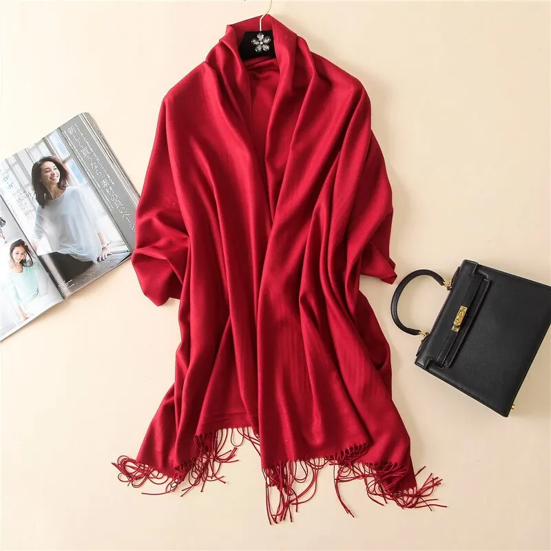 New 2021 Cashmere Scarf Winter Women Pashmina Shawls Warm Blanket Wraps Female Foulard Bandana Brand Thick Print Scarves