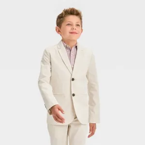 New - Boys' Dobby Blazer - Cat & Jack Light Beige 4