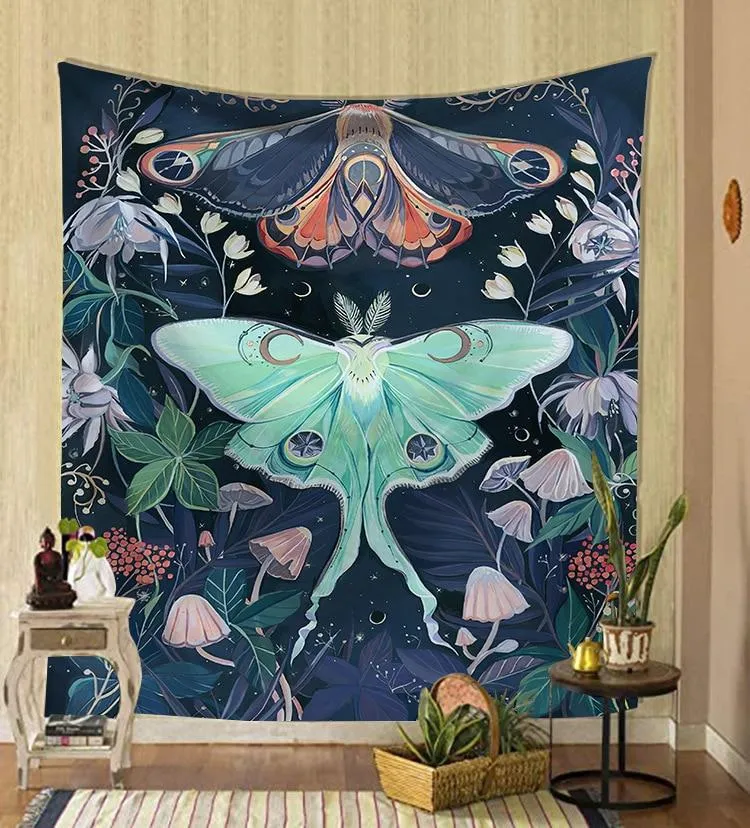 Nordic psychedelic hanging fabric background wall covering home decoration wall blanket tapestry bedroom wall hanging 95*73cm