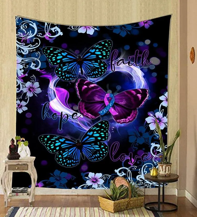 Nordic psychedelic hanging fabric background wall covering home decoration wall blanket tapestry bedroom wall hanging 95*73cm