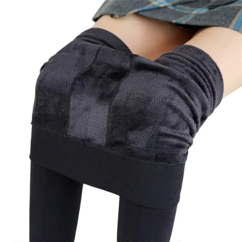 OCW Women Velvet Legging Thermal High Elasticity Winter High Waist Pants