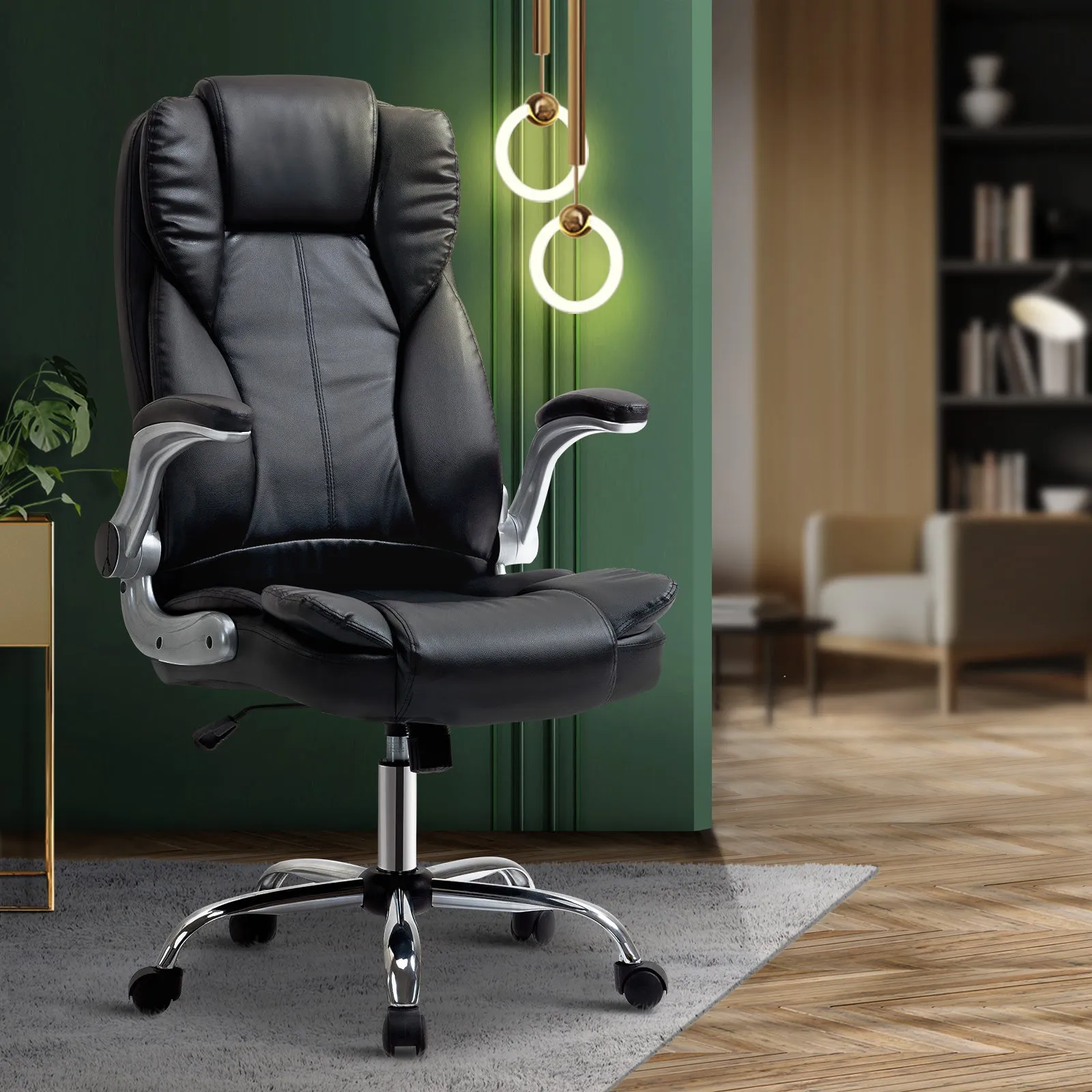 Oikiture Gaming Chair Office Chair Computer Executive Chairs Seating PU Leather