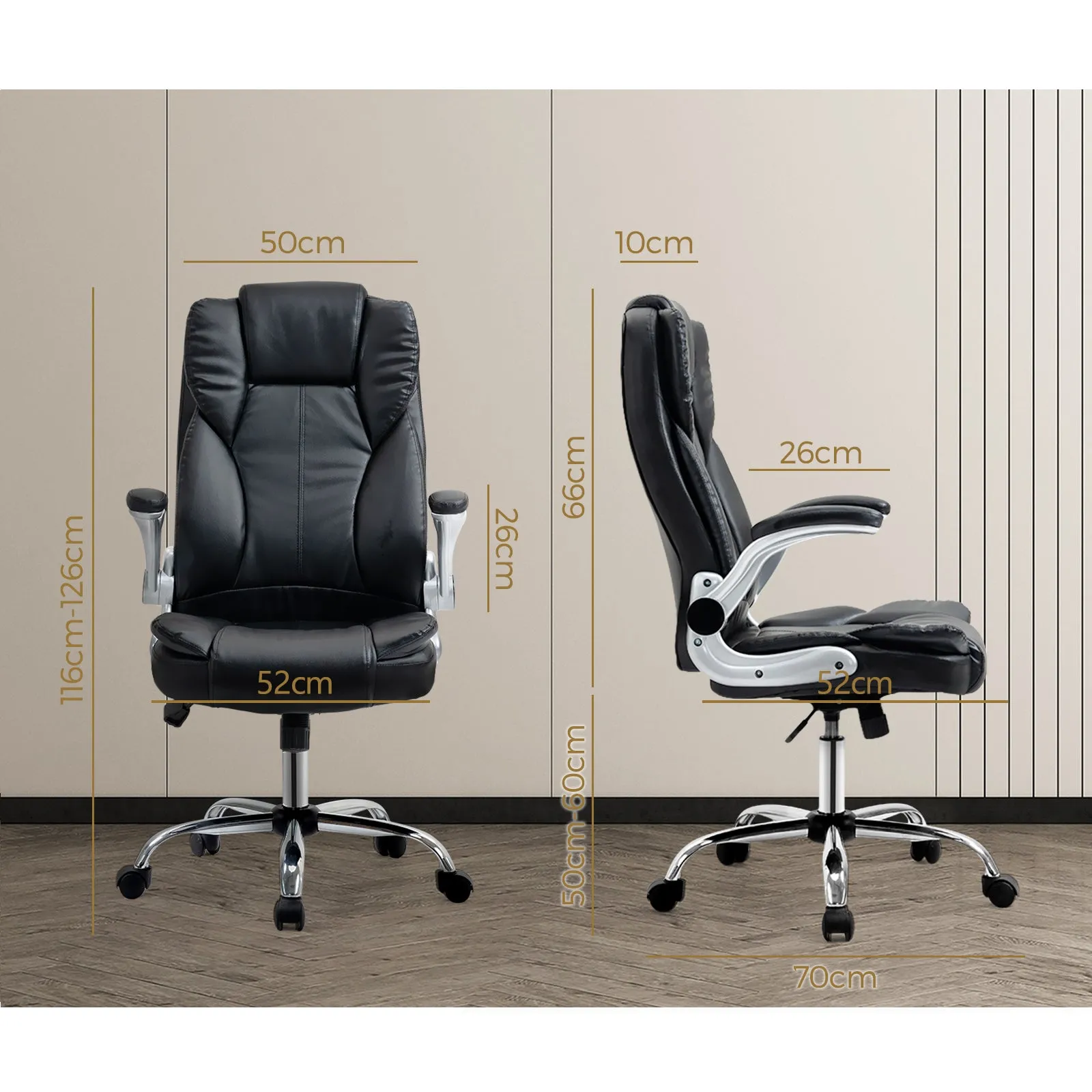 Oikiture Gaming Chair Office Chair Computer Executive Chairs Seating PU Leather