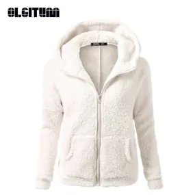 OLGITUM Women's Hooded Fleece Jacket - Winter/Autumn 2020