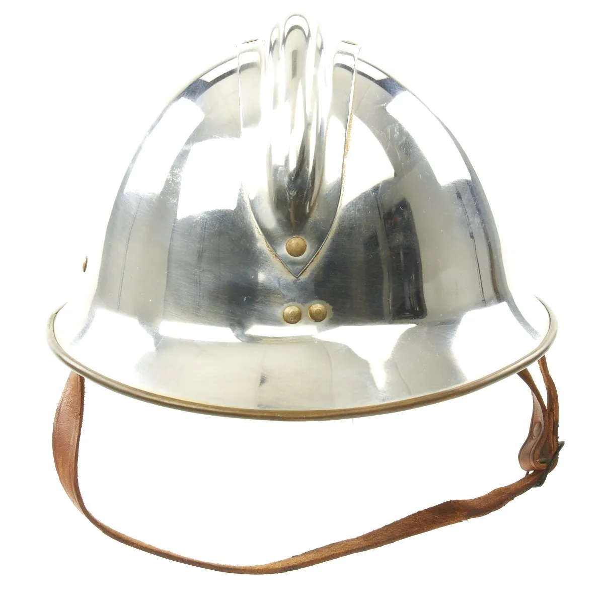 Original French WWII Era City of Paris Model 1926 Adrian Nickel-plated Firefighter's Helmet