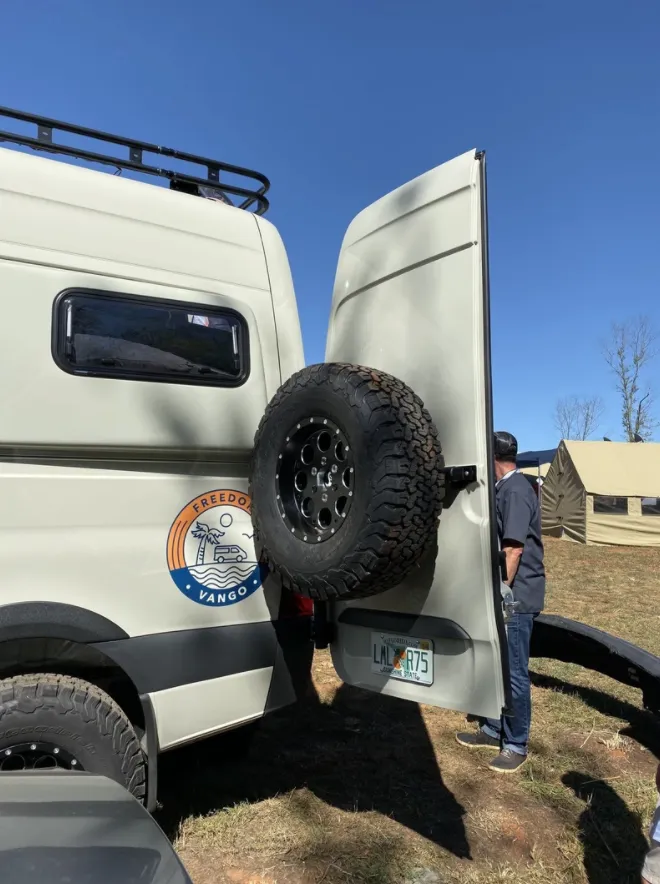 Owl Van Engineering New Sprinter Tire Carrier for 2019-2020 (including 2020 Revel)