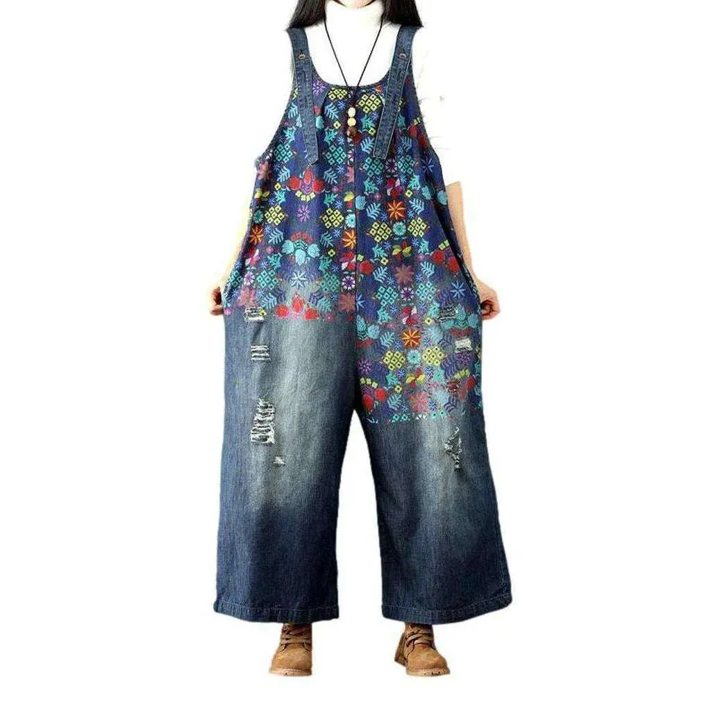 Painted y2k women's jeans overall