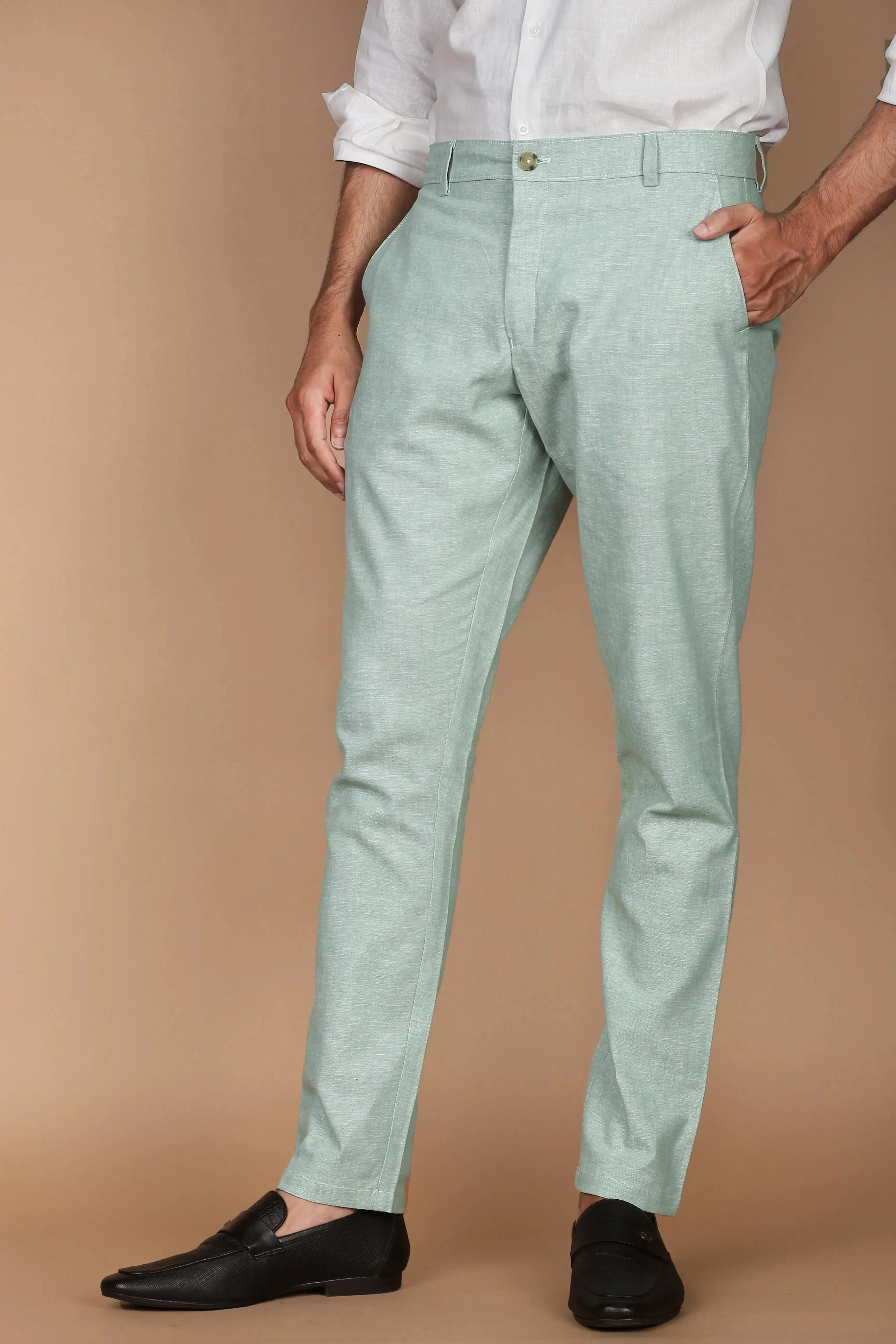 Pastel Green Linen Trousers