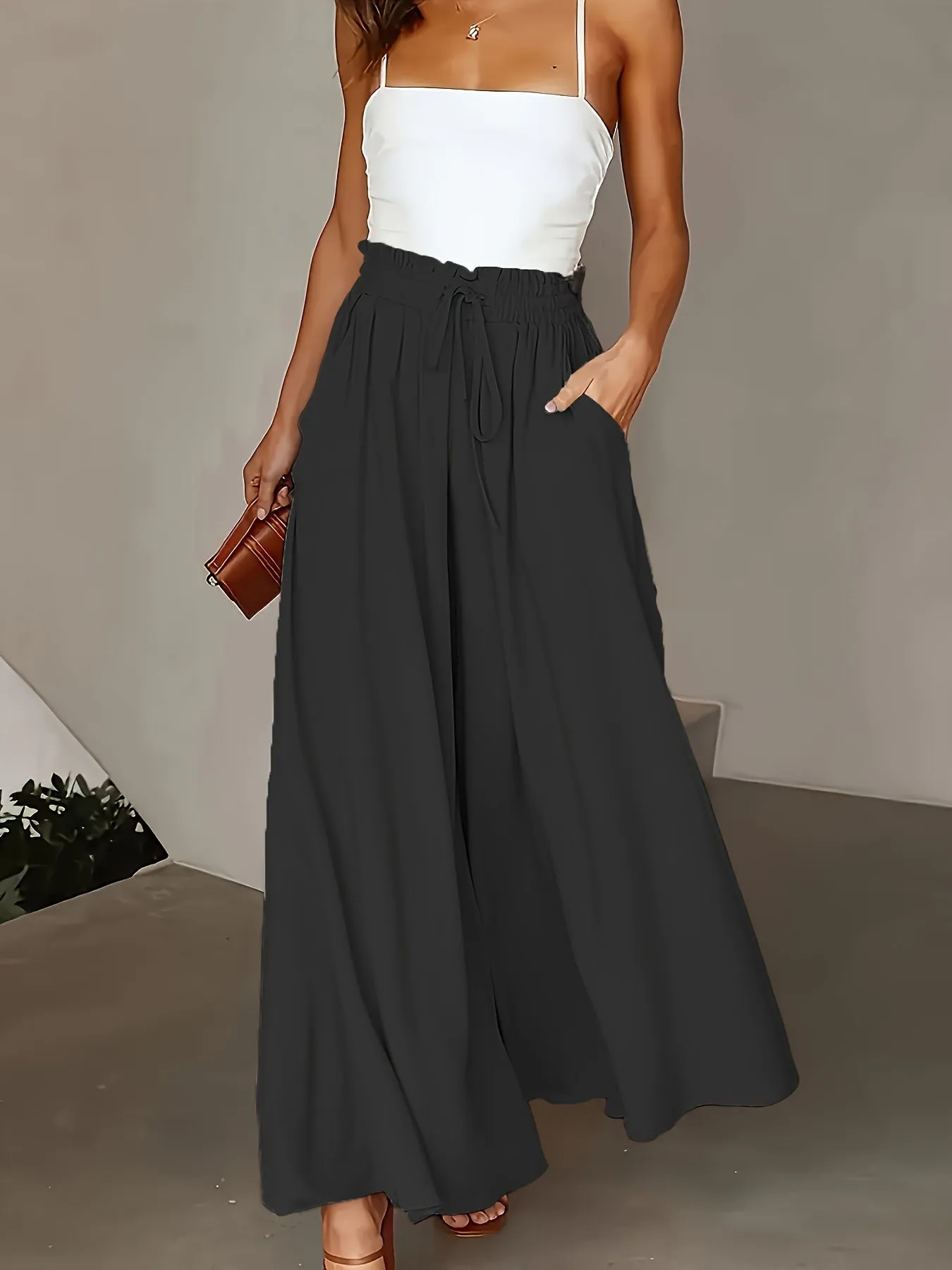 Plus Size Solid Wide Leg Pants - Comfortable Style for Every Occasion