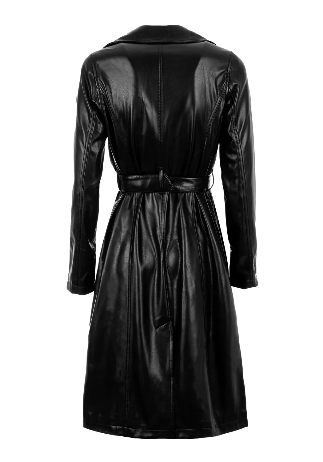 Poison PU Leather Trench Coat