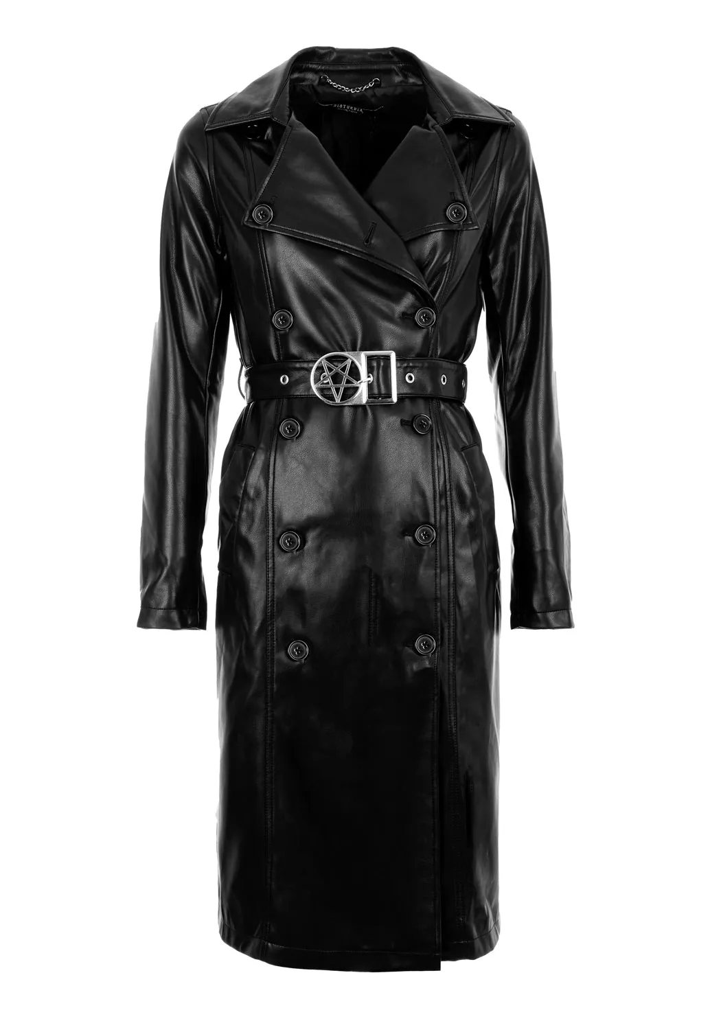 Poison PU Leather Trench Coat