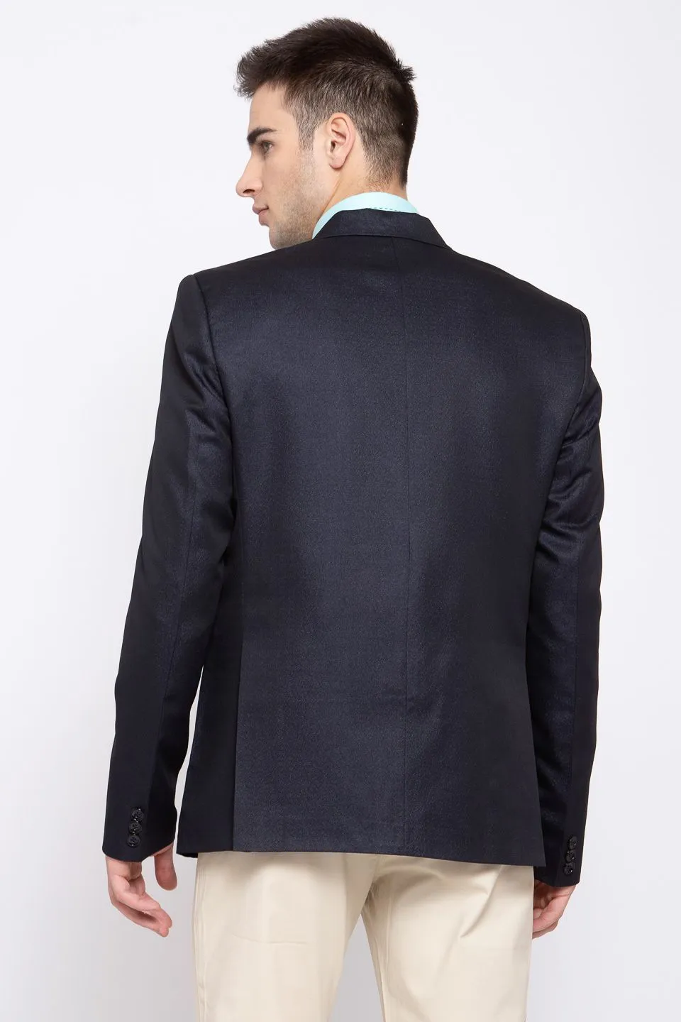 Poly Blend Dark Blue Blazer