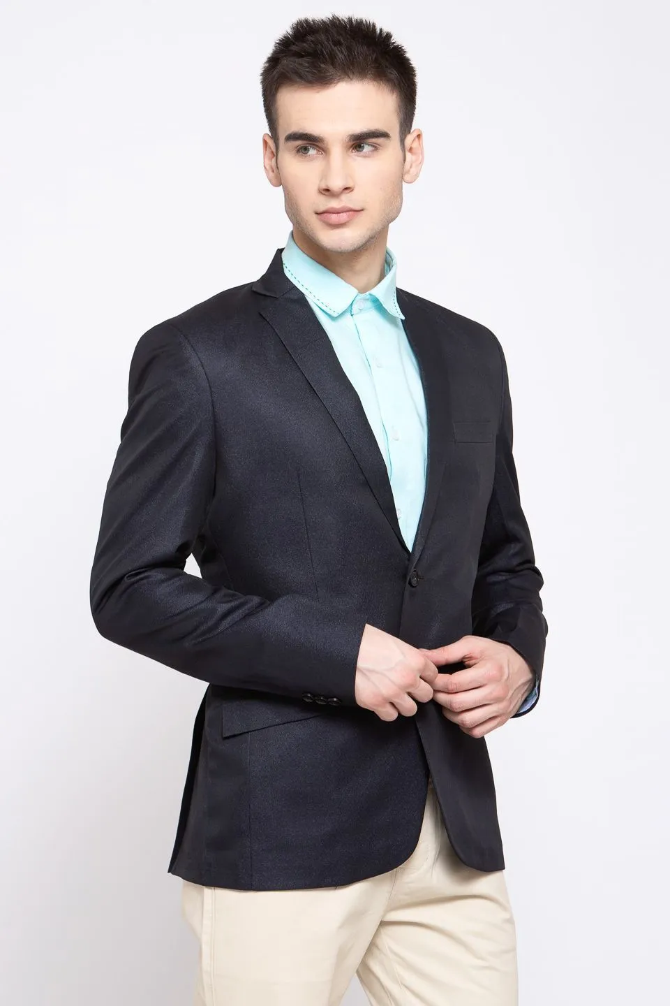 Poly Blend Dark Blue Blazer