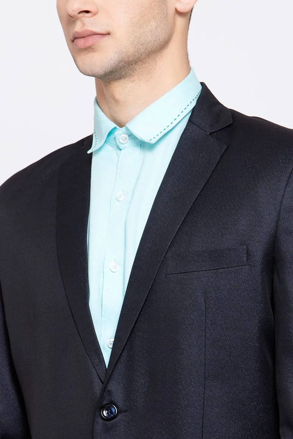 Poly Blend Dark Blue Blazer