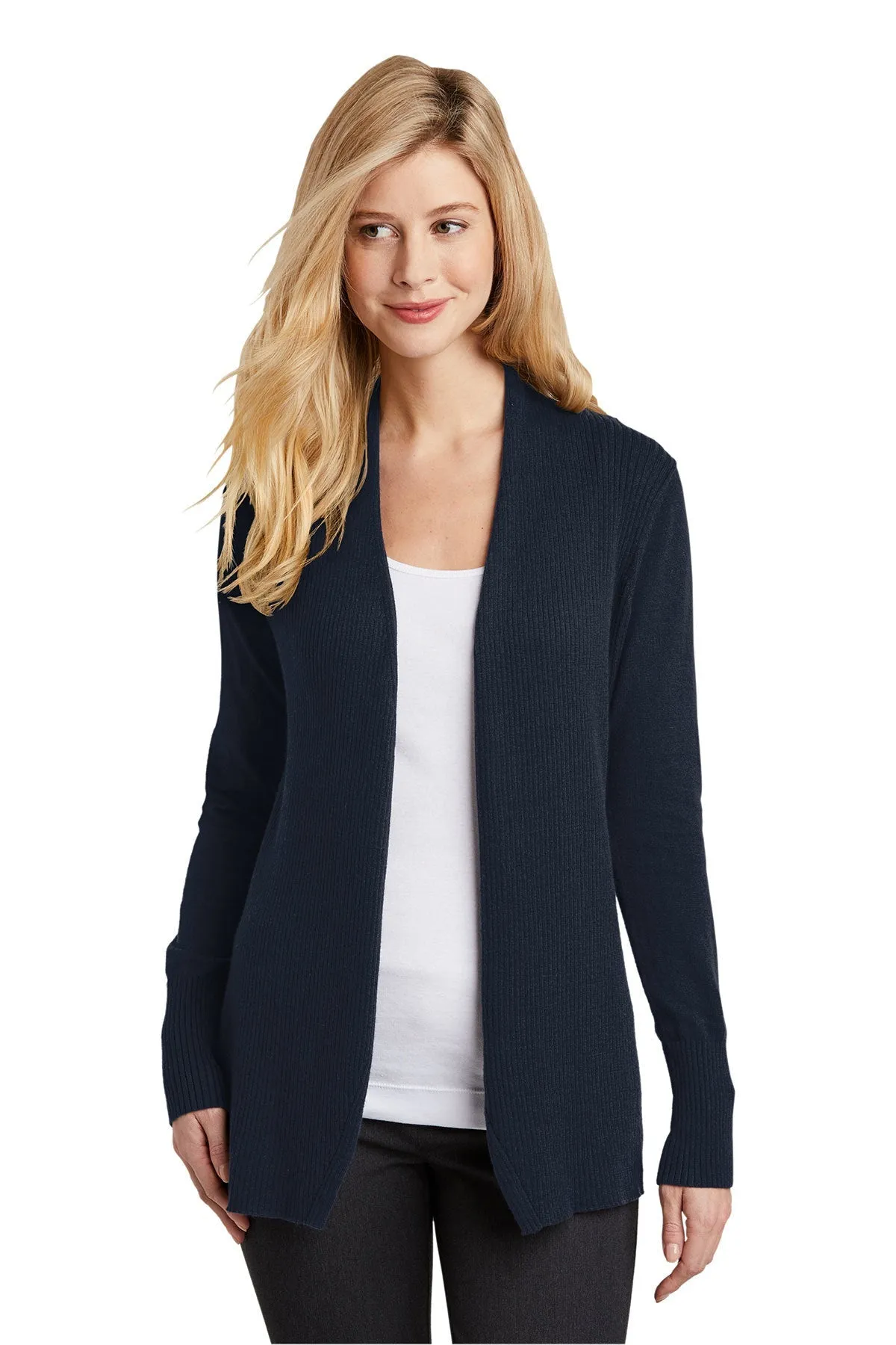 Port Authority Ladies Open Front Custom Cardigan Sweaters, Navy