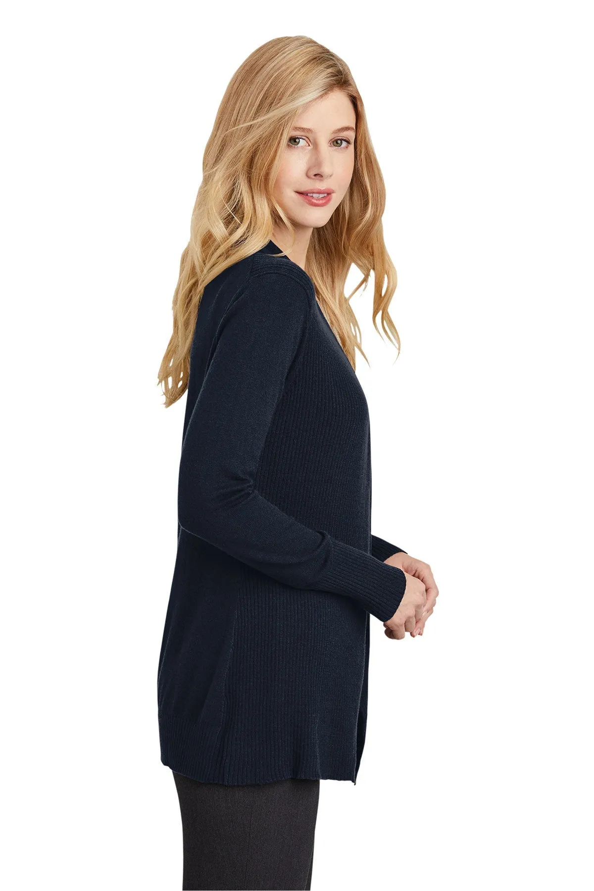 Port Authority Ladies Open Front Custom Cardigan Sweaters, Navy