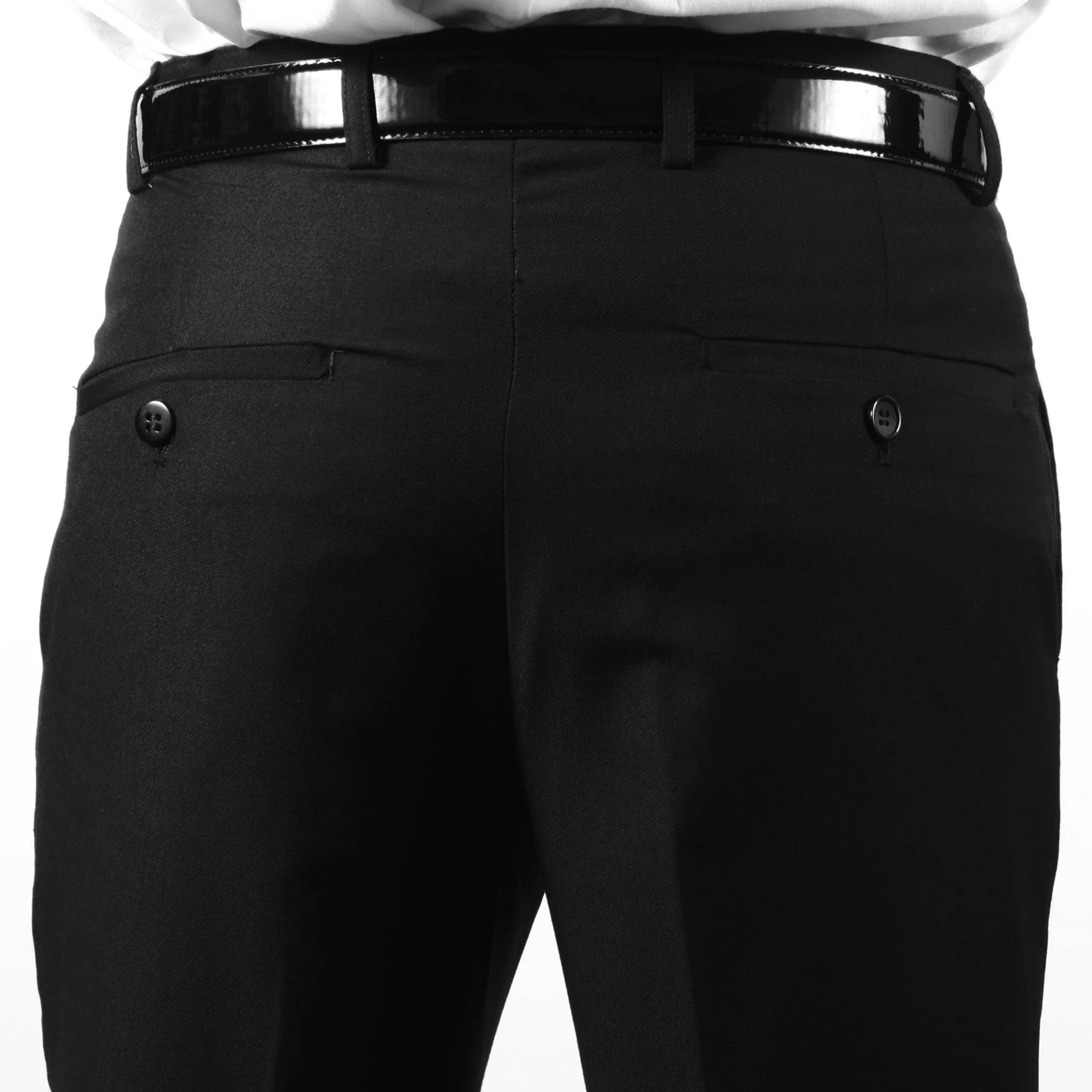 Premium Mens MP101 Black Regular Fit Dress Pants