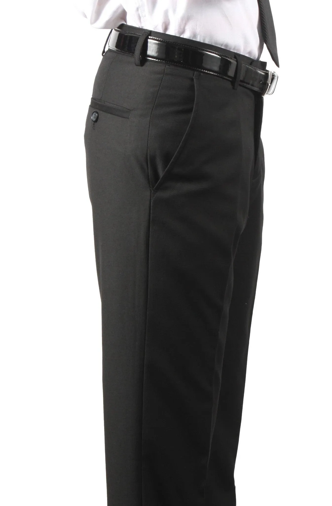 Premium Mens MP101 Black Regular Fit Dress Pants